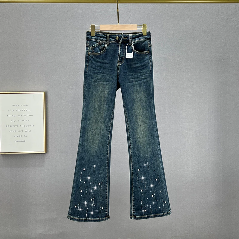 Denim Flare Trousers Women's Autumn Clothes 2023 New Elastic Jean Pants Hot Girls Skinny Hot Rhinestone Denim Pants Female Jean
Denim Flare Trousers Women's Autumn Clothes 2023 New Elastic Jean Pants Hot Girls Skinny Hot Rhinestone Denim Pants Female Jean