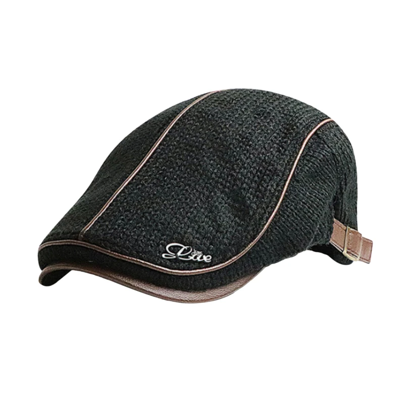 Casual Knitted Berets Men Hat High Quality Knitted Beret Homme Leather Flat Cap Simple All-Match Autumn Winter Vintage Caps
Casual Knitted Berets Men Hat High Quality Knitted Beret Homme Leather Flat Cap Simple All-Match Autumn Winter Vintage Caps