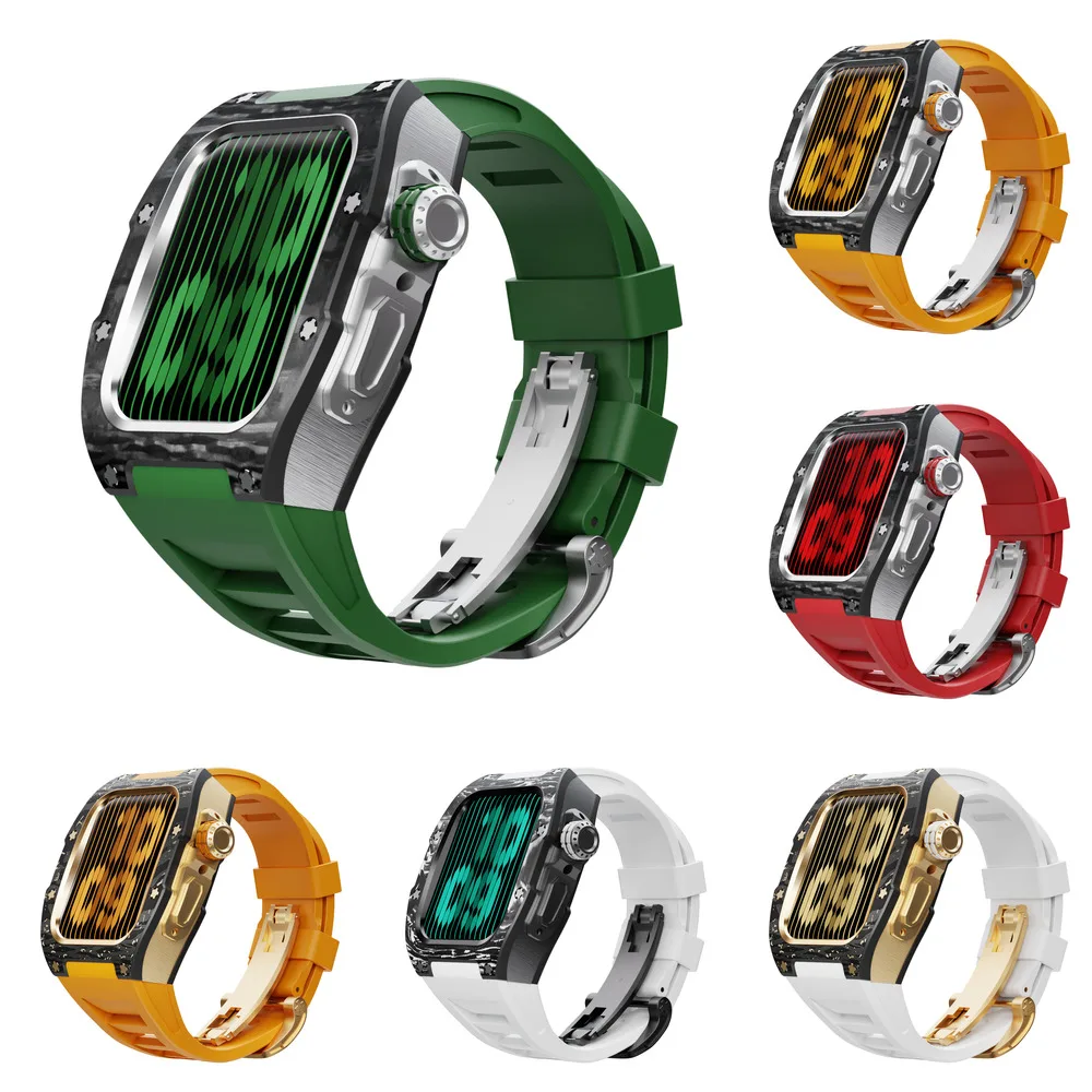(Dropping Customized) Carbon Fiber modification Kit Case for Apple Watch Series 8/7/6/5/4/se45/44mm Fluororubber Strap
(Dropping Customized) Carbon Fiber modification Kit Case for Apple Watch Series 8/7/6/5/4/se45/44mm Fluororubber Strap