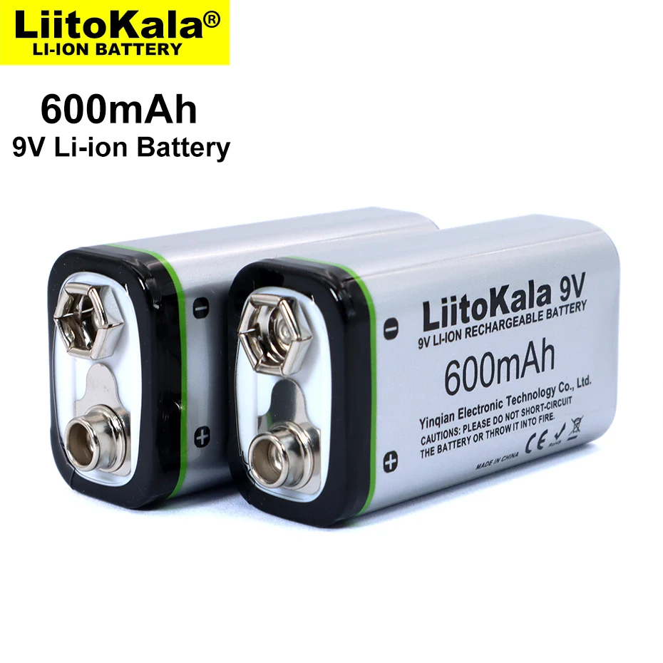 LiitoKala 600mAh 9V Li-ion 6F22 9V Rechargeable Battery For Microphone Multimeter RC Toys Temperature Gun
LiitoKala 600mAh 9V Li-ion 6F22 9V Rechargeable Battery For Microphone Multimeter RC Toys Temperature Gun