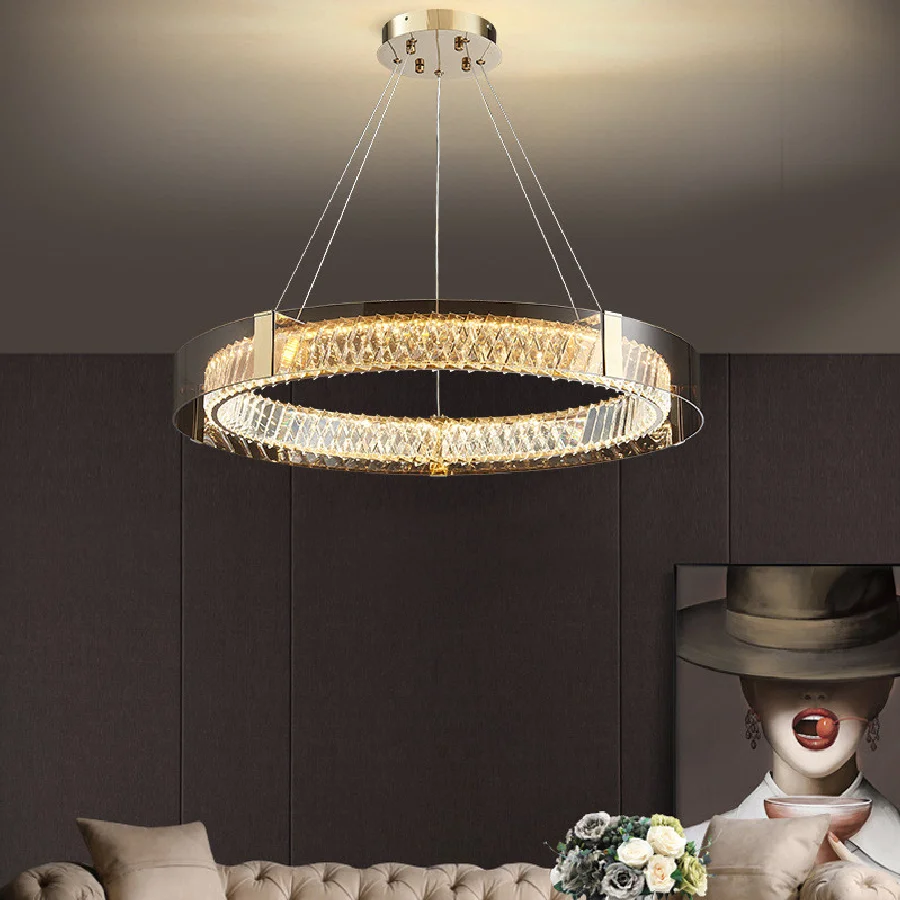 Foyer Modern Led RC Dimmable Pendant Lights Luxury K9 Crystals Led Suspend Lamp Round Gold Metal Hanging Lamp Lighting Fixtures
Foyer Modern Led RC Dimmable Pendant Lights Luxury K9 Crystals Led Suspend Lamp Round Gold Metal Hanging Lamp Lighting Fixtures