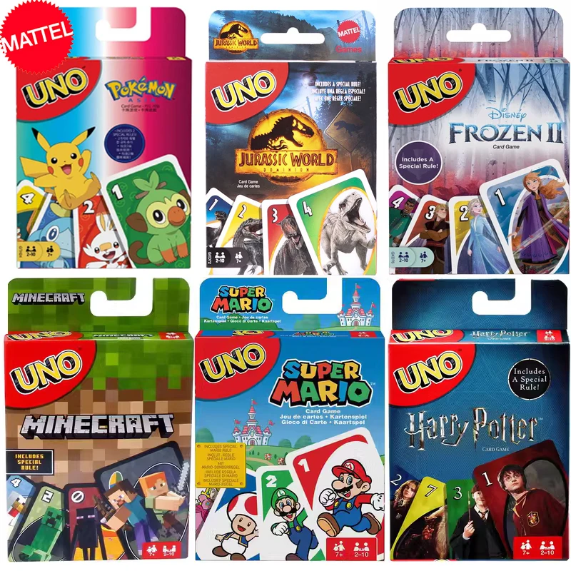 Original Mattel Uno Card Game Toys for Adult Party Poker Board Children Classic Games Anime Series Wild Filp Dare Entertainment
Original Mattel Uno Card Game Toys for Adult Party Poker Board Children Classic Games Anime Series Wild Filp Dare Entertainment