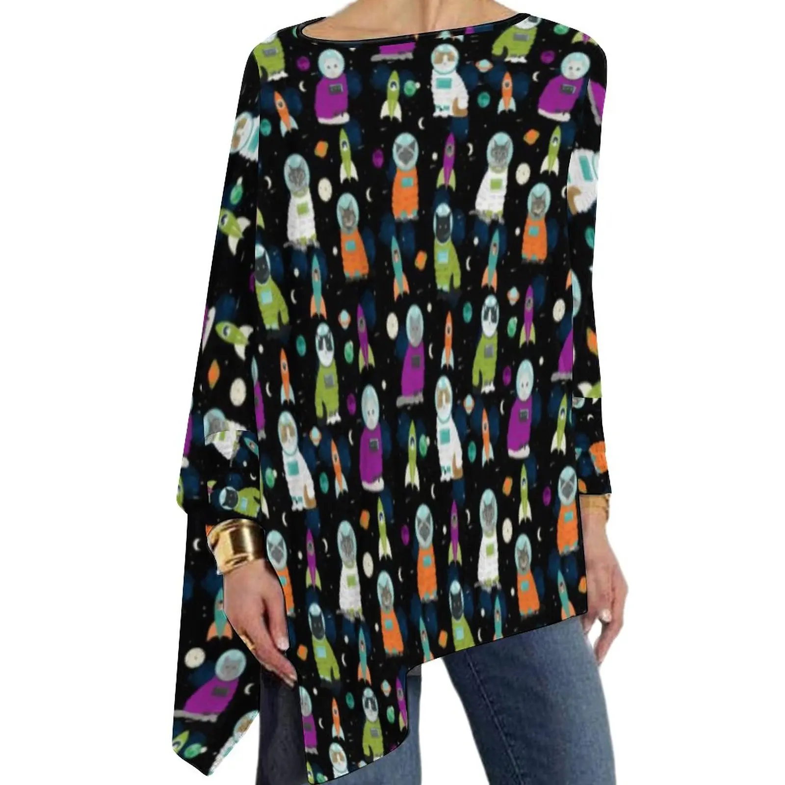 Space Cat T Shirts Cute Animal Print Korean Fashion Long-Sleeve T Shirt Modern Pattern Tees Women Tops Large Size
Space Cat T Shirts Cute Animal Print Korean Fashion Long-Sleeve T Shirt Modern Pattern Tees Women Tops Large Size