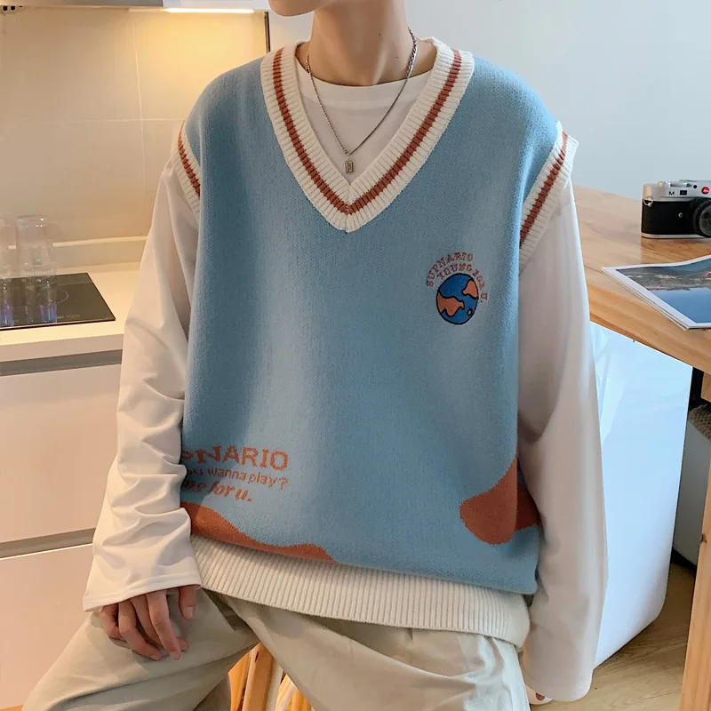 Autumn and Winter College Style Men's Knitted Vest All-match Sleeveless Sweater Vest Casual Trend Handsome Youth Top
Autumn and Winter College Style Men's Knitted Vest All-match Sleeveless Sweater Vest Casual Trend Handsome Youth Top