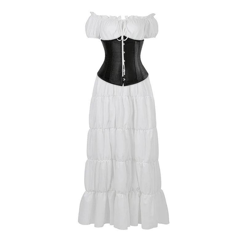 Womens Medieval Renaissance Dress Victorian Irish Dress for Women Corset Off Shoulder Smocked Waist Retro Pleated Long Dress
Womens Medieval Renaissance Dress Victorian Irish Dress for Women Corset Off Shoulder Smocked Waist Retro Pleated Long Dress