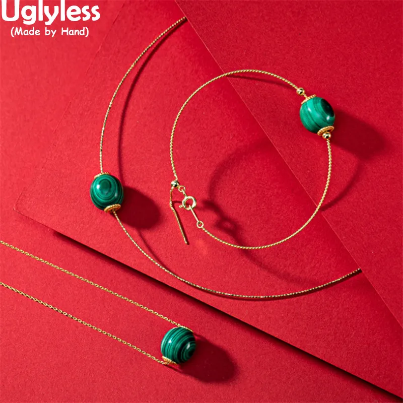 Uglyless Every Bead is different Natural Malachite Jewelry Sets for Women Retro Thin Bracelets Chokers Necklaces Gold 925 Silver
Uglyless Every Bead is different Natural Malachite Jewelry Sets for Women Retro Thin Bracelets Chokers Necklaces Gold 925 Silver