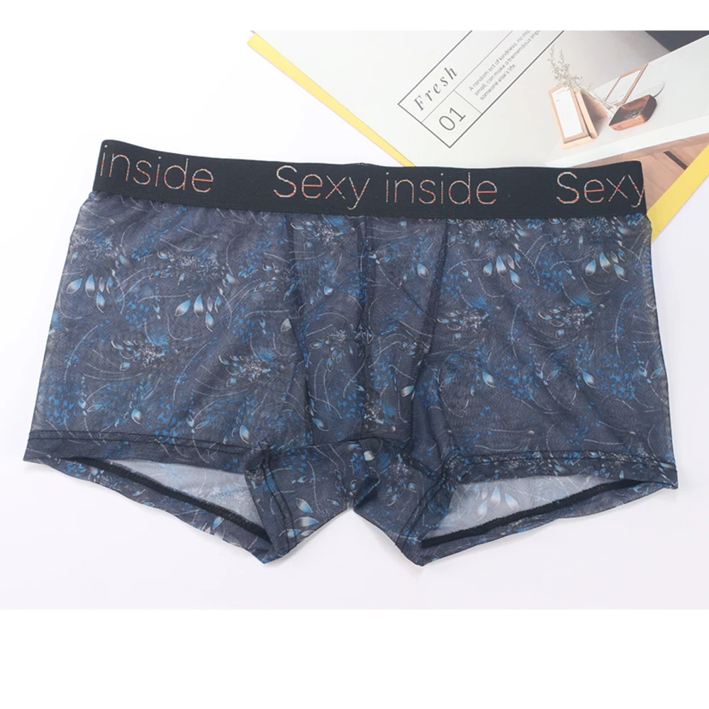 Printed Underpants Men See Through Boxers Traceless Briefs Shorts Bulge Pouch Underwear Panties Mesh Sheer Ice Silk Slip Homme
Printed Underpants Men See Through Boxers Traceless Briefs Shorts Bulge Pouch Underwear Panties Mesh Sheer Ice Silk Slip Homme