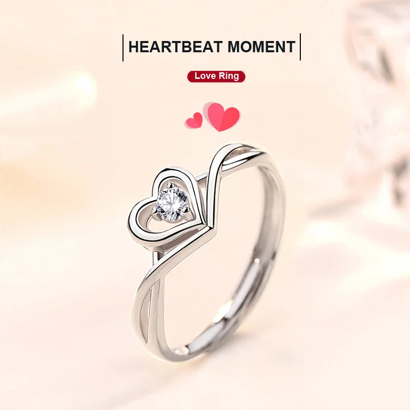 S925 Pure Silver Love Heart Ring Female Korean Simple Proposal Confession Diamond Ring Wedding Fashion Ring Silver Jewelry Gift
S925 Pure Silver Love Heart Ring Female Korean Simple Proposal Confession Diamond Ring Wedding Fashion Ring Silver Jewelry Gift
