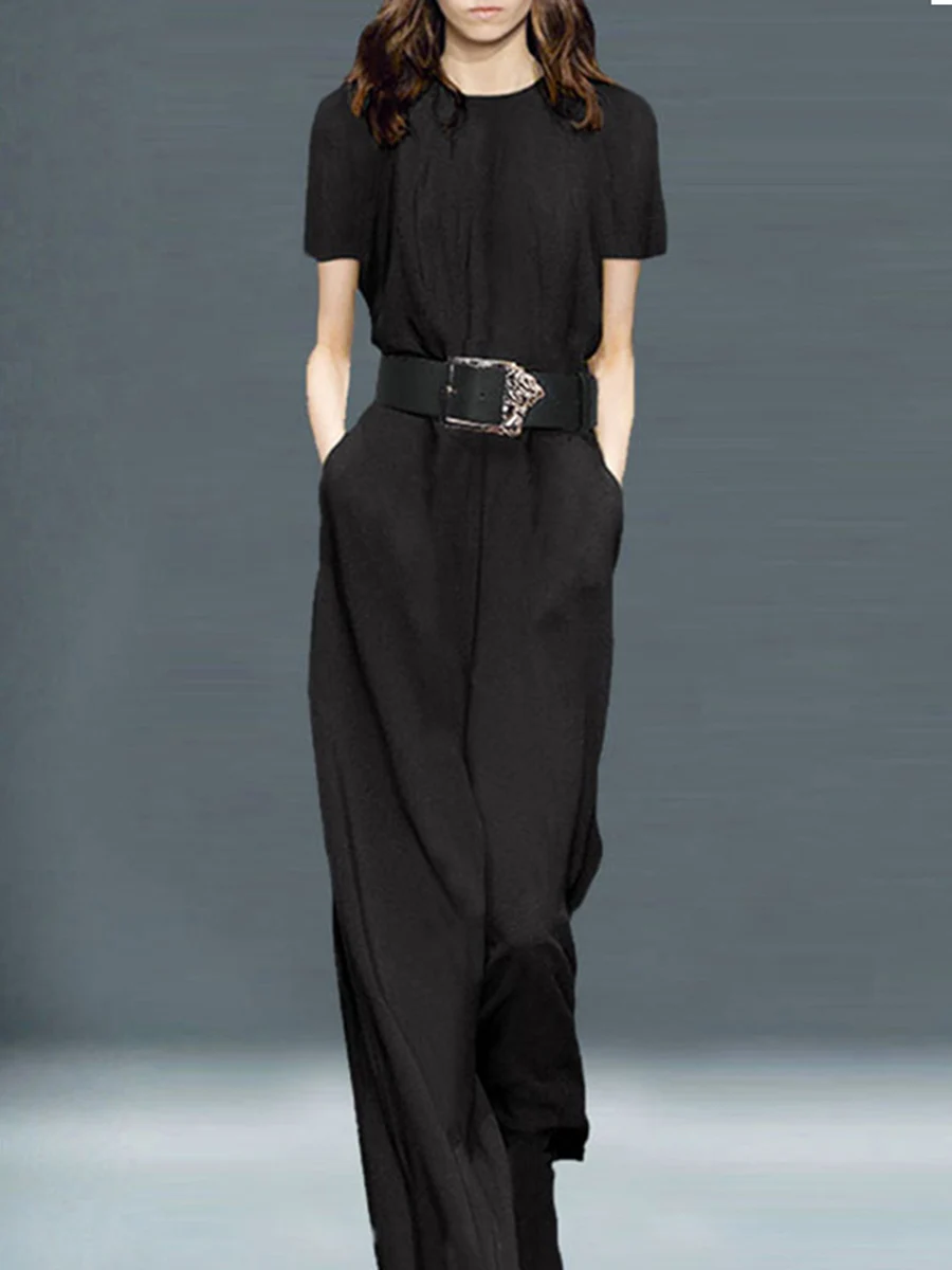 Hepburn Style Women's Elegant Black Slim Shirt + Sashes Wide Leg Pants 2 Pieces Suits Workwear Gentle Slim Two Piece Set
Hepburn Style Women's Elegant Black Slim Shirt + Sashes Wide Leg Pants 2 Pieces Suits Workwear Gentle Slim Two Piece Set