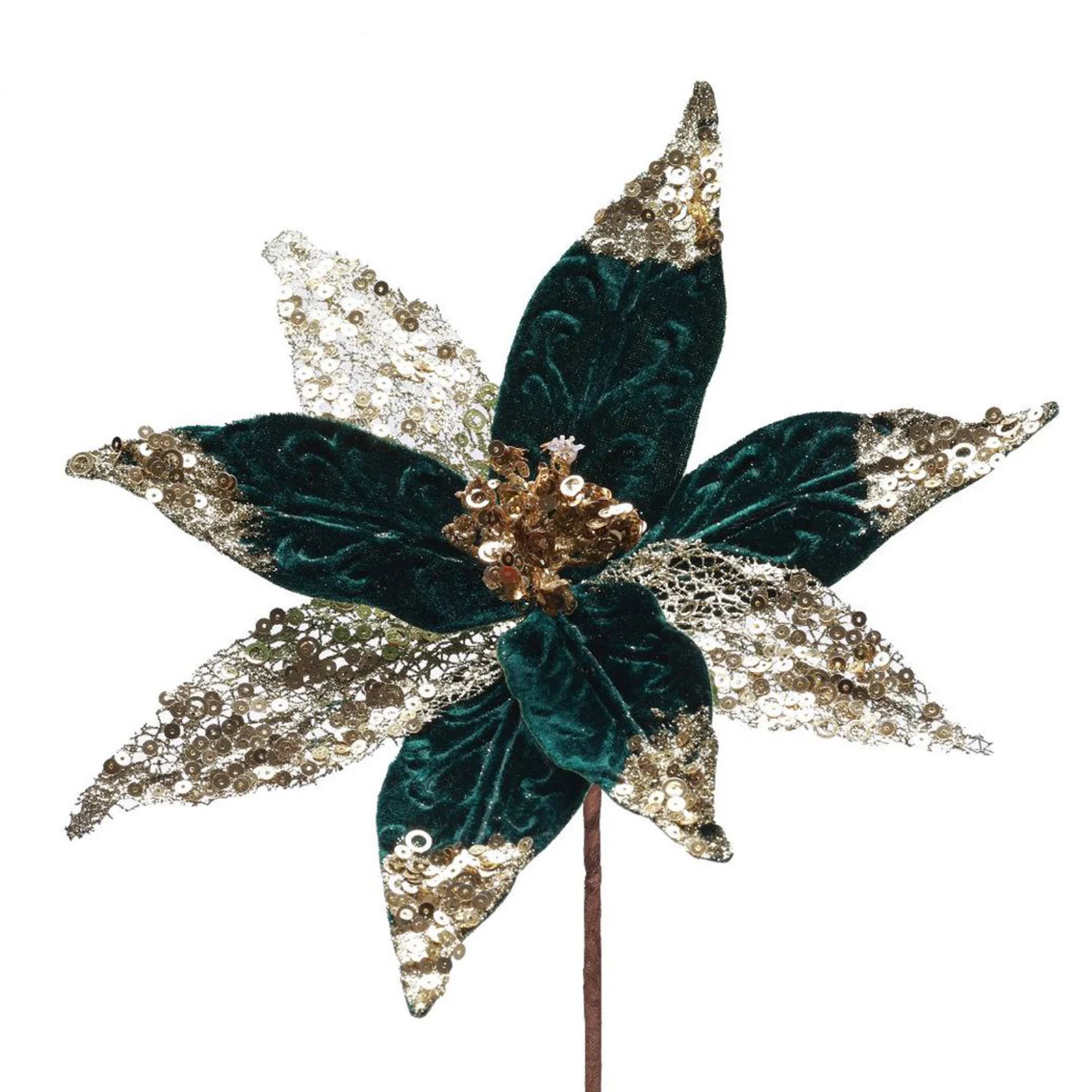 Durable Christmas Poinsettia Flowers Glittery Xmas Tree Hanging Decorations 30cm Festive Christmas Party Supplies
Durable Christmas Poinsettia Flowers Glittery Xmas Tree Hanging Decorations 30cm Festive Christmas Party Supplies