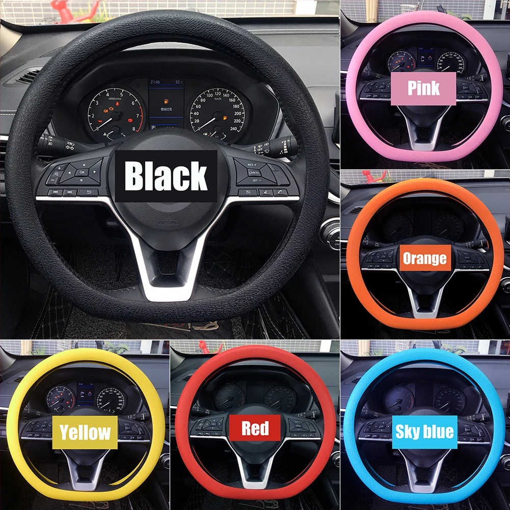 1PCS Universal 36-40CM Car Silicone Steering Wheel Cover Elastic Non-Slip Steering Wheel Color Auto Interior Accessories
1PCS Universal 36-40CM Car Silicone Steering Wheel Cover Elastic Non-Slip Steering Wheel Color Auto Interior Accessories