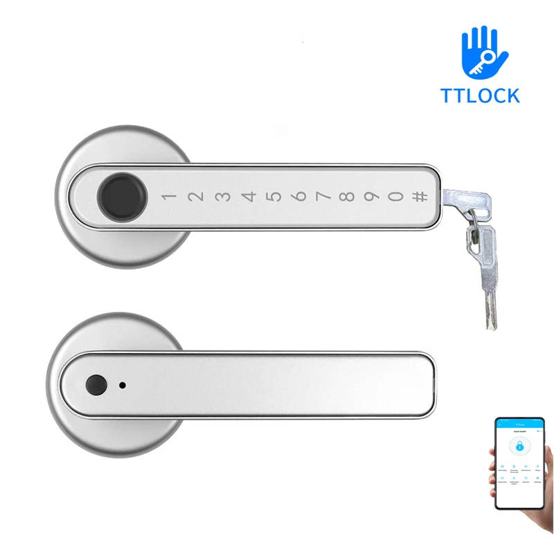TTLock APP Phone Remote Control Smart Biometrics Fingerprint Password Single Latch Lock With Key For Indoor Wooden Metal Door
TTLock APP Phone Remote Control Smart Biometrics Fingerprint Password Single Latch Lock With Key For Indoor Wooden Metal Door