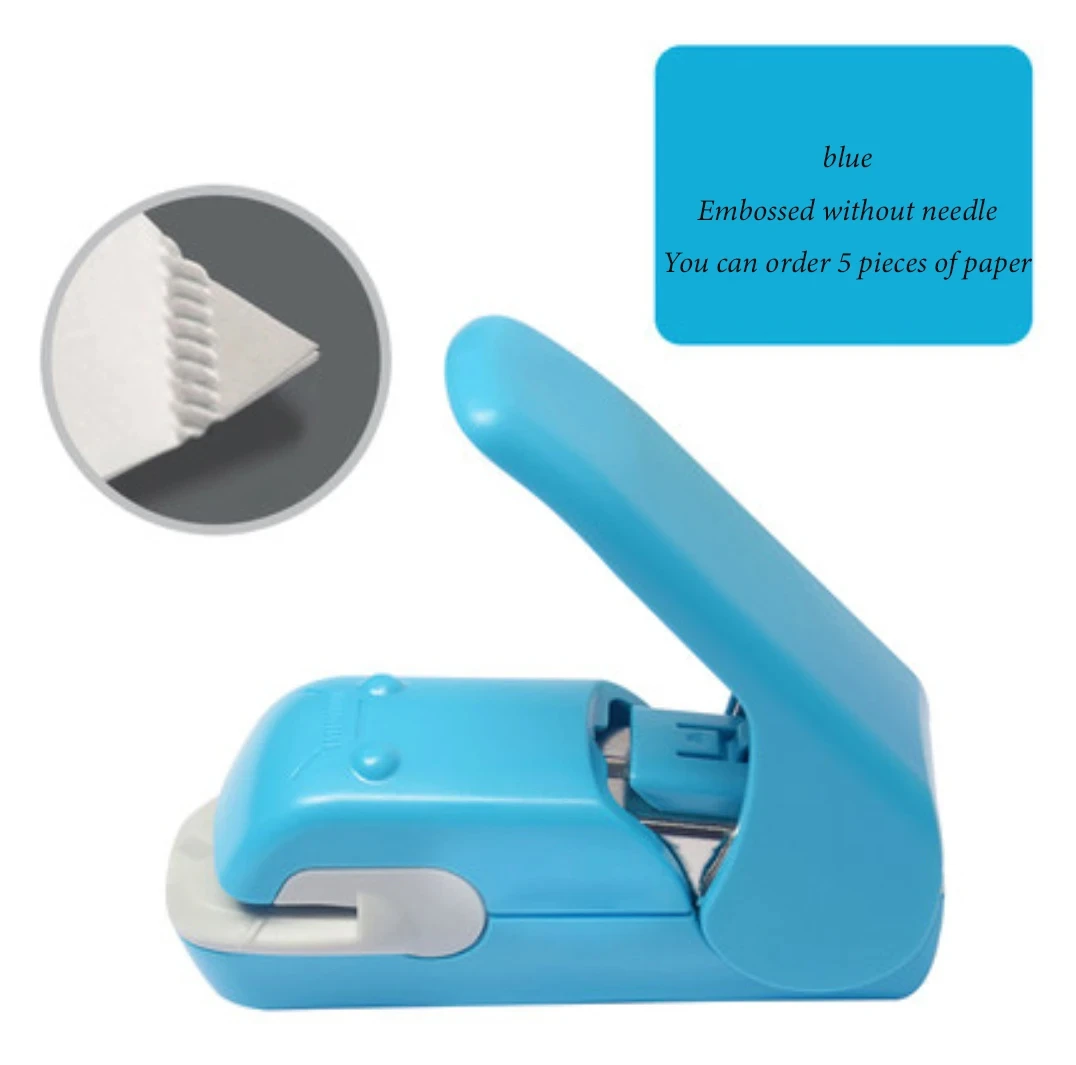 Школьные принадлежности Канцелярские плакаты Канцелярские товары Степлер без скоб с тиснением для студентов, экономия труда и портативный полезный
Школьные принадлежности Канцелярские плакаты Канцелярские товары Степлер без скоб с тиснением для студентов, экономия труда и портативный полезный