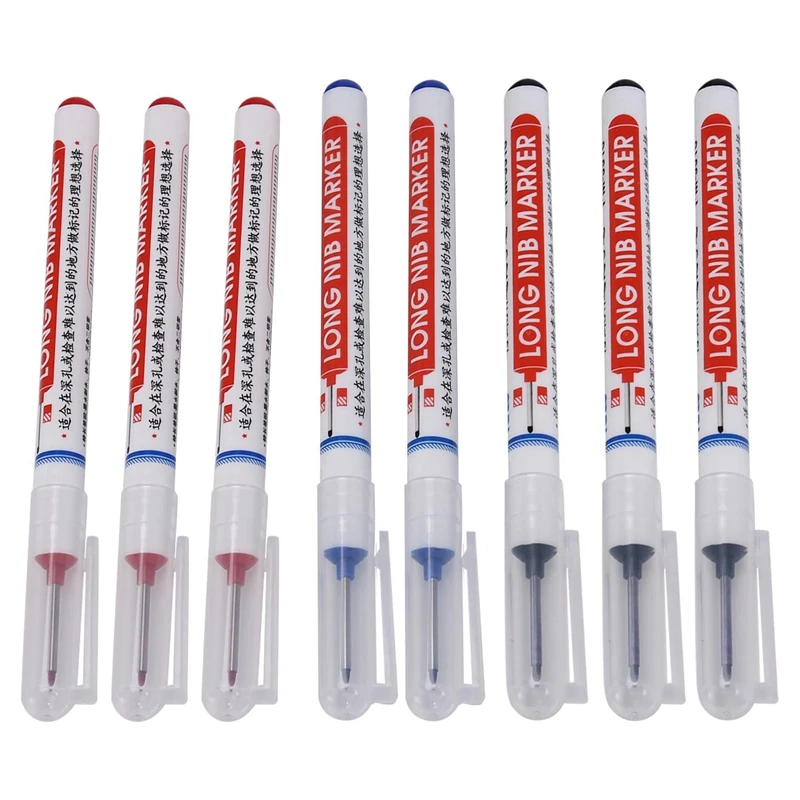 8 Multi-Purpose Deep Hole Marker Pens Long Nosed Marker Deep Drill Hole Long Nib Scriber Carpentry Colorful Marker Pen
8 Multi-Purpose Deep Hole Marker Pens Long Nosed Marker Deep Drill Hole Long Nib Scriber Carpentry Colorful Marker Pen