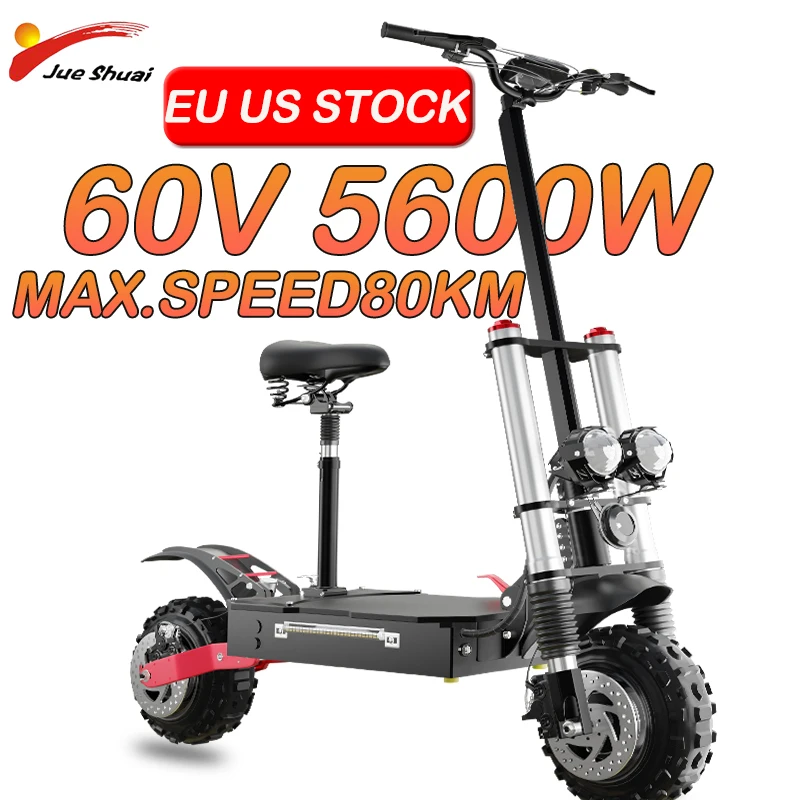 EU USA Stock Electric Scooter for Adults 100km Range 80km/h Max Speed 11inch OffRoad E-Scooter Foldable Dual Motor 5600W 60V
EU USA Stock Electric Scooter for Adults 100km Range 80km/h Max Speed 11inch OffRoad E-Scooter Foldable Dual Motor 5600W 60V