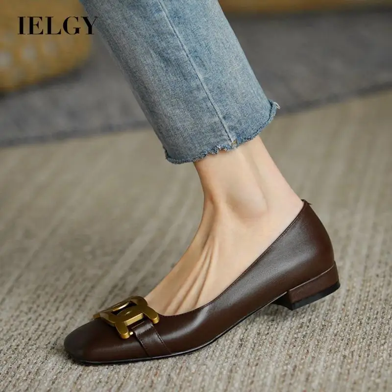 IELGY Women's Low Heel Pump French Vintage Square Toe Metal Buckle Shoes
IELGY Women's Low Heel Pump French Vintage Square Toe Metal Buckle Shoes