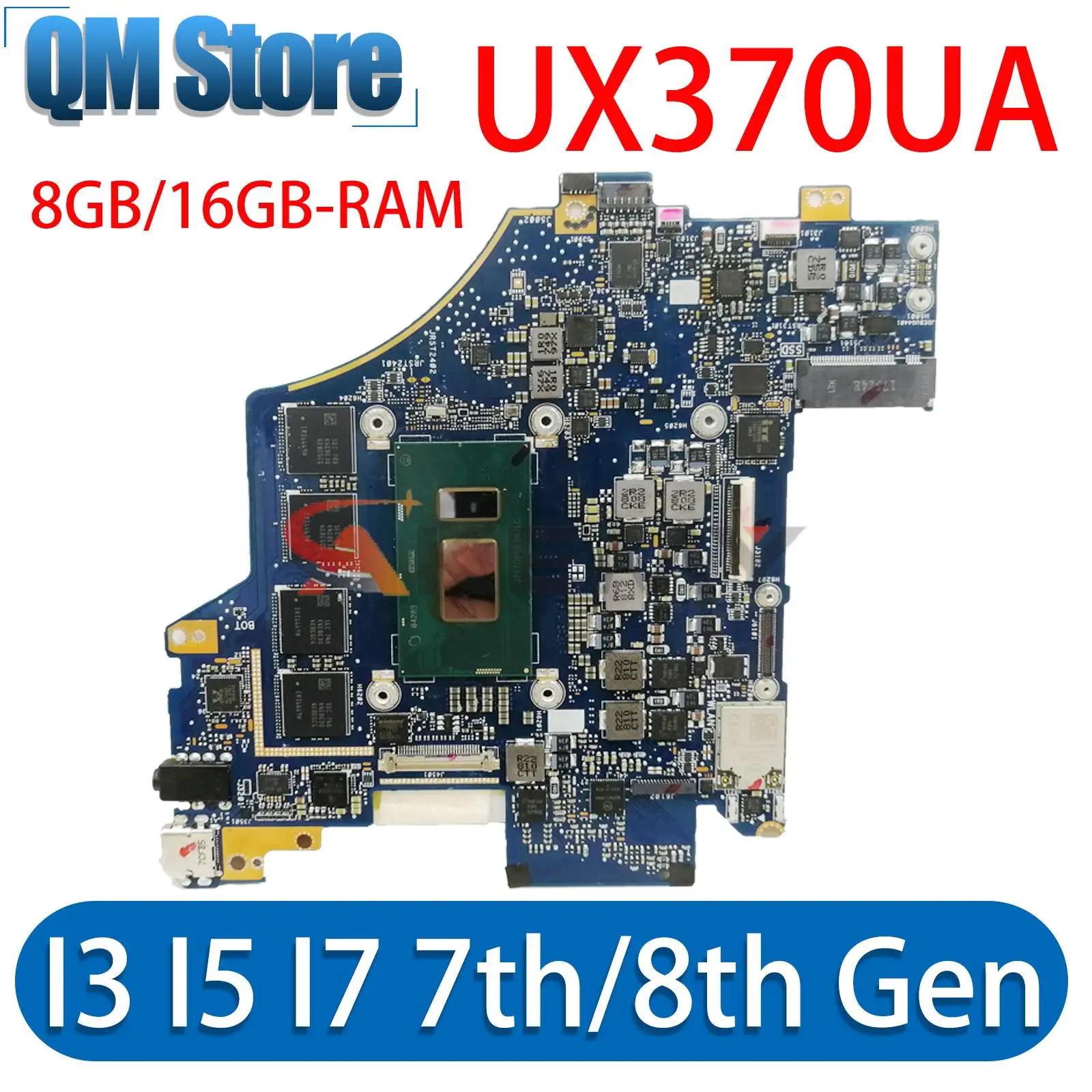 

UX370U Mainboar For ASUS Zenbook Flip S UX370 UX370UAR UX370UAF UX370UA Q325UAR Laptop Motherboard I3 I5 I7 7th/8th Gen 8G/16G