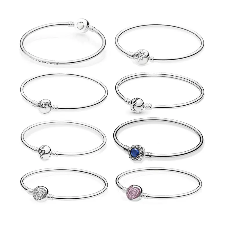 925 Sterling Silver Heart Clasp Bangles For Women Charms Bracelet Mother's Day Birthday Gift Fit Original Beads Fine Jewelry
925 Sterling Silver Heart Clasp Bangles For Women Charms Bracelet Mother's Day Birthday Gift Fit Original Beads Fine Jewelry