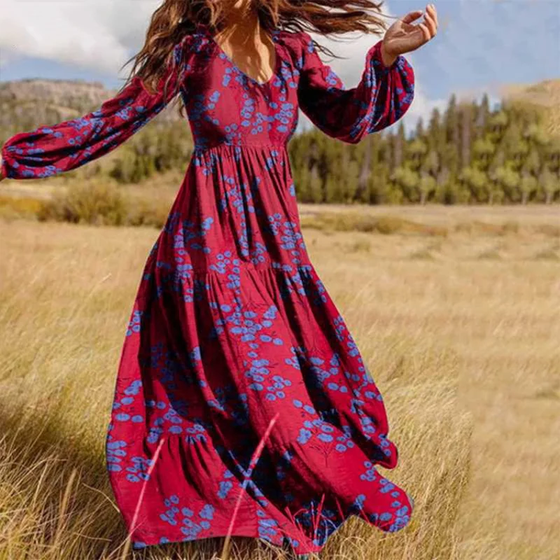 2022Spring New European and American Leisure Fashion GirdleVCollar Floral Printed Dress
2022Spring New European and American Leisure Fashion GirdleVCollar Floral Printed Dress