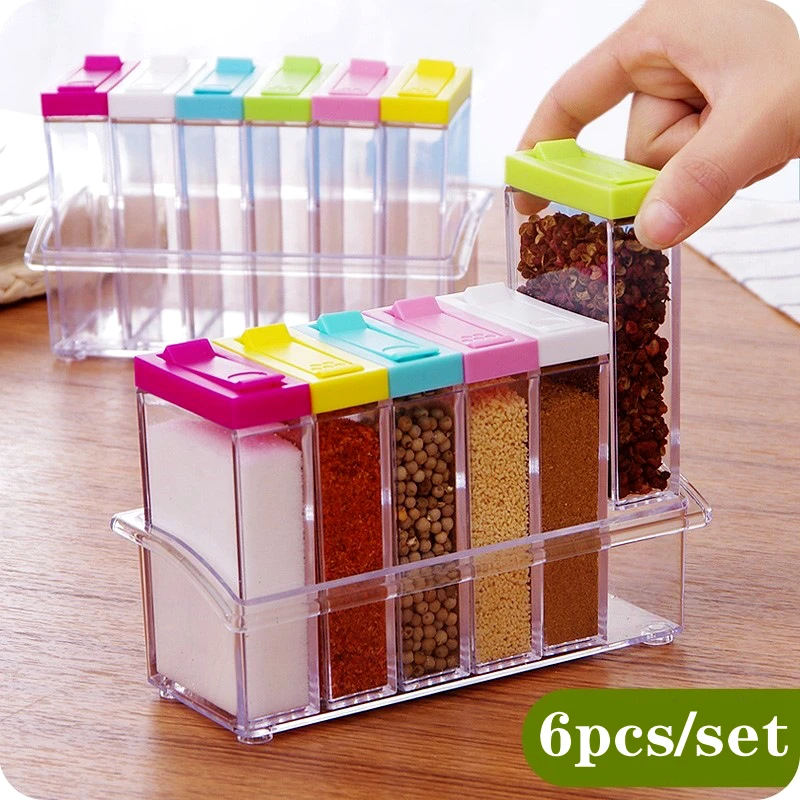 Transparent Spice Jar Set Salt Pepper Seasoning Bottle Colorful Lid Kitchen Condiment Cruet Storage Container Spice Rack
Transparent Spice Jar Set Salt Pepper Seasoning Bottle Colorful Lid Kitchen Condiment Cruet Storage Container Spice Rack