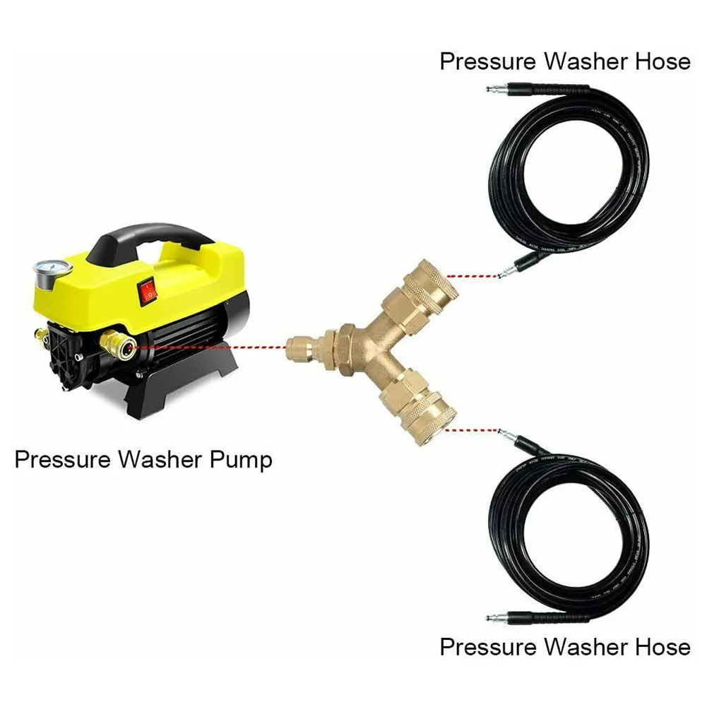 3/8 Fitting Pressure Washer Tee 5000PSI Splitter Coupler Brass Quick Connect Two To One 100% Brand New 4.0 GPM
3/8 Fitting Pressure Washer Tee 5000PSI Splitter Coupler Brass Quick Connect Two To One 100% Brand New 4.0 GPM
