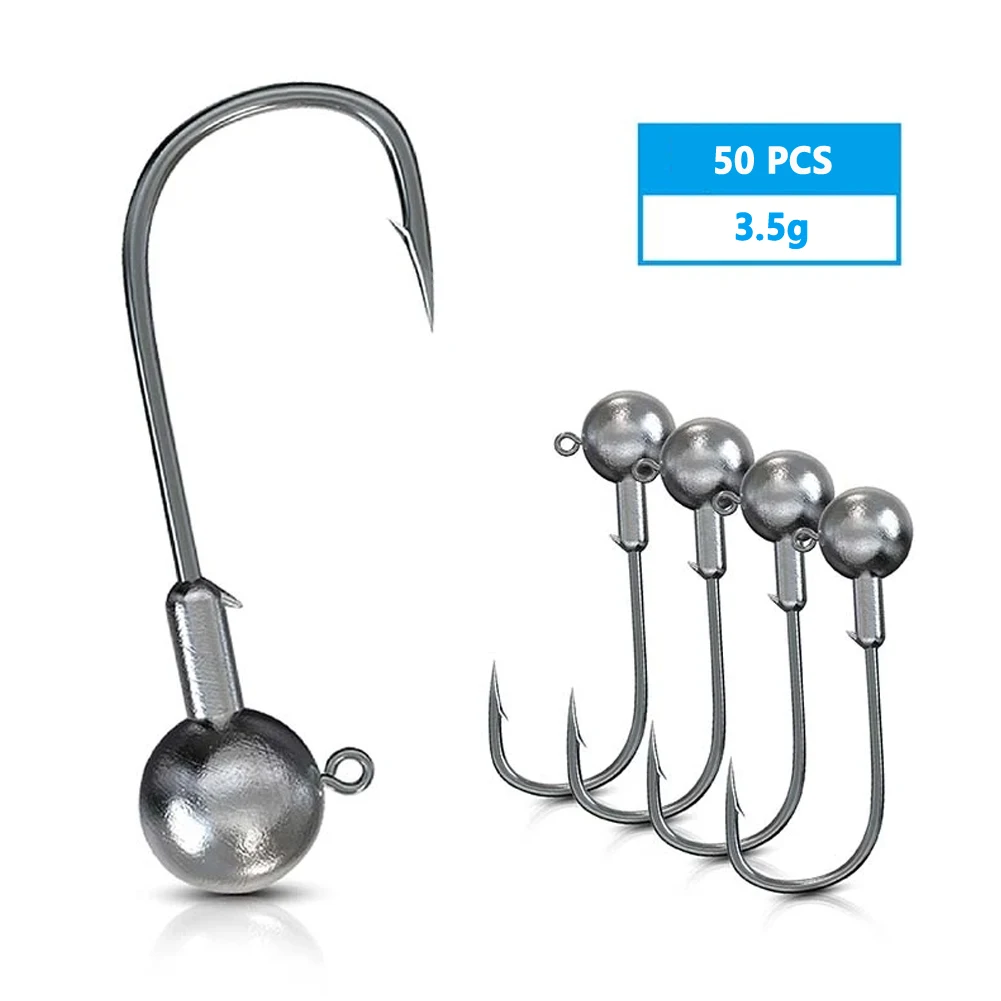 Brand New Fishhook Fishing Jig Head Anti-hanging Bait Design High-carbon Steel T-tail Soft Bait 3.5g 50pcs/lot
Brand New Fishhook Fishing Jig Head Anti-hanging Bait Design High-carbon Steel T-tail Soft Bait 3.5g 50pcs/lot
