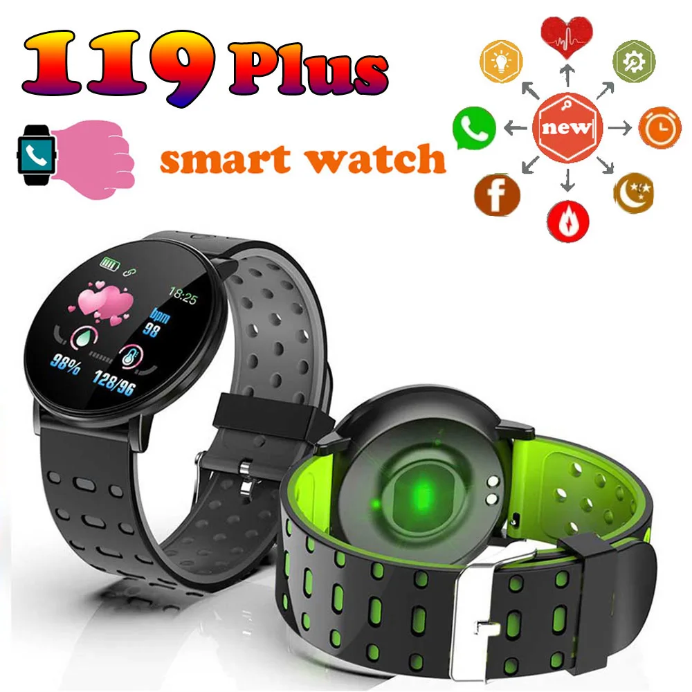 New 119 Plus smart watch men's and women's fashion sports waterproof heart rate monitor color screen fitness watch PK D13 X7
New 119 Plus smart watch men's and women's fashion sports waterproof heart rate monitor color screen fitness watch PK D13 X7