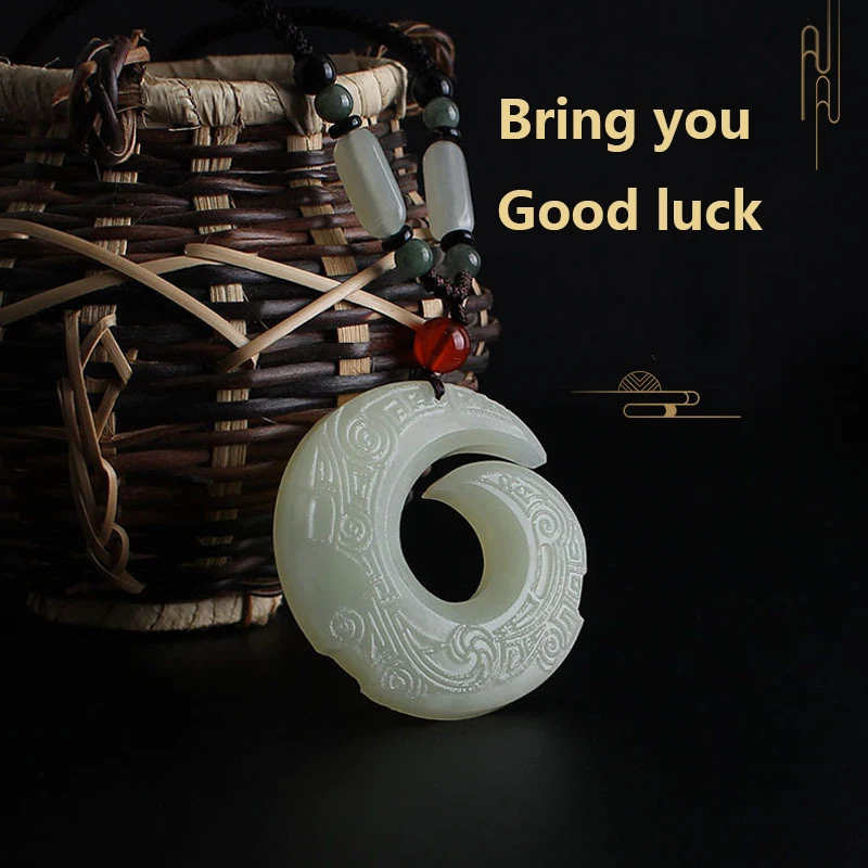 Natural White Jade Rune Pendant Necklace Double-Sided Hand-Carved Charm Jewelry Fashion Accessories Amulet for Men Women Gifts
Natural White Jade Rune Pendant Necklace Double-Sided Hand-Carved Charm Jewelry Fashion Accessories Amulet for Men Women Gifts