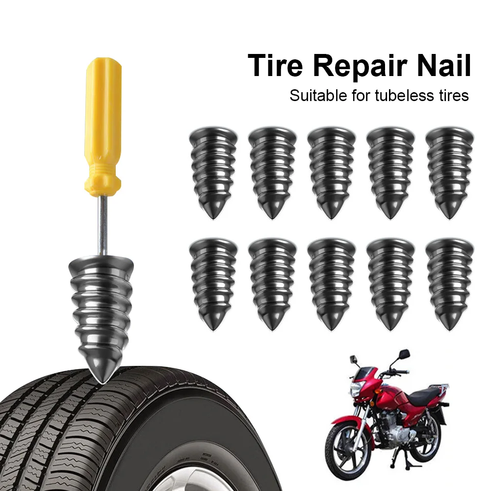 10Pcs Car Motorcycle Vacuum Tyre Repair Nails Truck Scooter Bike Tire Puncture Repair Tools Rubber Metal Nails Accessories
10Pcs Car Motorcycle Vacuum Tyre Repair Nails Truck Scooter Bike Tire Puncture Repair Tools Rubber Metal Nails Accessories