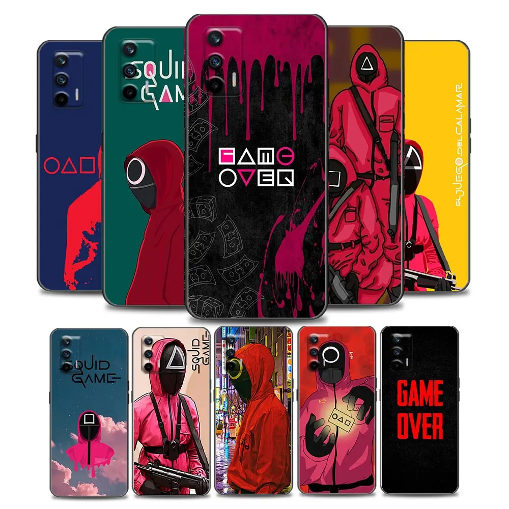 

The Squid Game Phone Case for Realme Q2 Pro C20 C21 V15 5G 8 Pro 5G C25 GT Neo V13 5G X7 Pro Ultra C21Y Soft Silicone