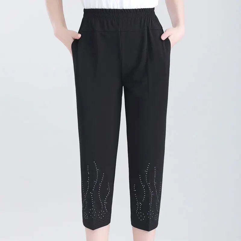 2022 Summer Women New Thin Cropped Trousers Female Elastic High Waist Straight Pants Ladies Loose Middle-aged Casual Pants W167
2022 Summer Women New Thin Cropped Trousers Female Elastic High Waist Straight Pants Ladies Loose Middle-aged Casual Pants W167