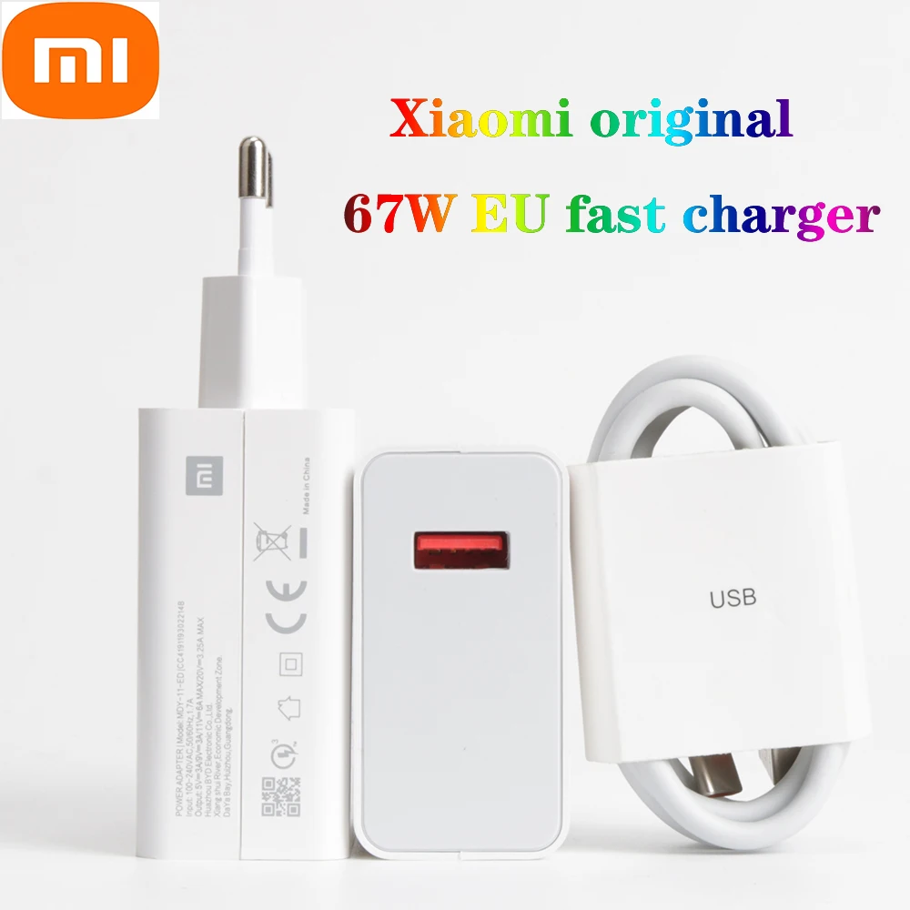 Xiaomi charger 67W EU Original Fast Charge Power Adapter 6A Type C Cable For Xiaomi 12 11 Ultra Redmi note 9 10 11 pro shark 4
Xiaomi charger 67W EU Original Fast Charge Power Adapter 6A Type C Cable For Xiaomi 12 11 Ultra Redmi note 9 10 11 pro shark 4