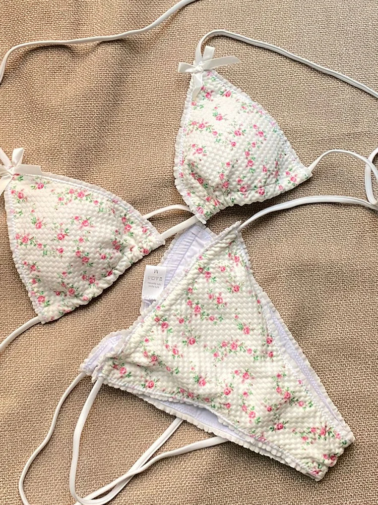 Miyouj Floral Print Bikini Set White Color Swimsuit Women Sexy Bikinis Micro Thong Bandage Beachwear Triangle Swimwear Biquini
Miyouj Floral Print Bikini Set White Color Swimsuit Women Sexy Bikinis Micro Thong Bandage Beachwear Triangle Swimwear Biquini