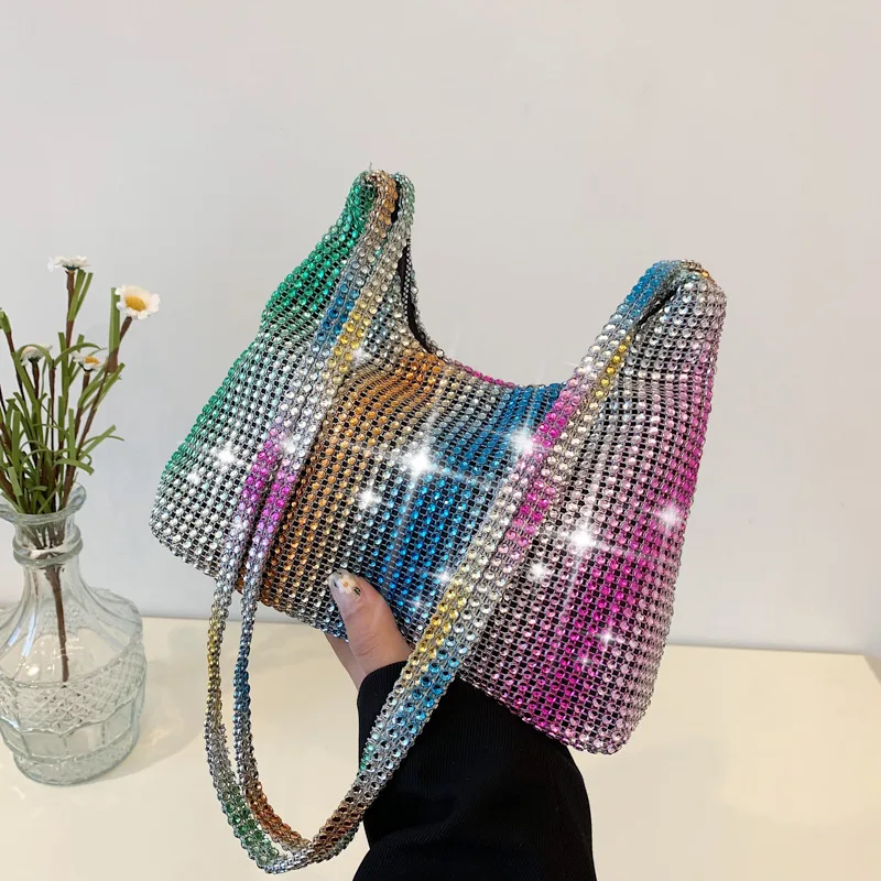 Fashion Rhinestone Handbag Ladies Clutch Bag Simple Hundred with Purse Casual Shoulder Bag Ladies Shiny Shoulder Bag
Fashion Rhinestone Handbag Ladies Clutch Bag Simple Hundred with Purse Casual Shoulder Bag Ladies Shiny Shoulder Bag