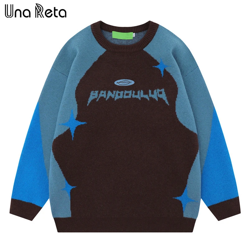 Una Reta Oversized Sweater Men Pullovers Autumn Winter Harajuku Casual Hip Hop Knitwears Tops Patchwork Unisex Sweaters
Una Reta Oversized Sweater Men Pullovers Autumn Winter Harajuku Casual Hip Hop Knitwears Tops Patchwork Unisex Sweaters