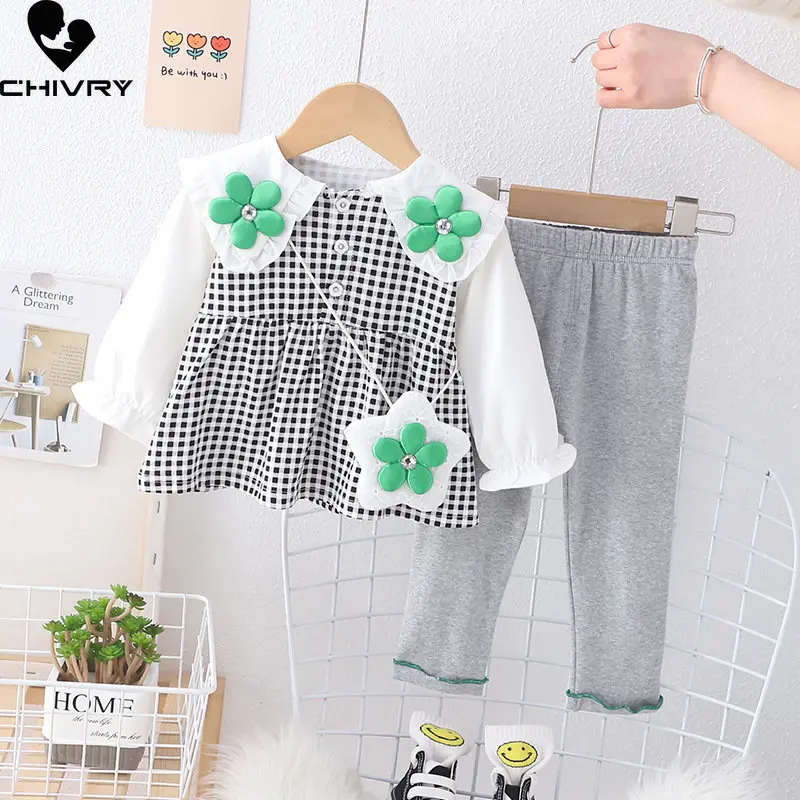 Girls Fashion Clothing Sets New 2023 Kids Spring Sweet Floral Lapel Plaid Shirt Tops with Leggings Children Casual Clothes
Girls Fashion Clothing Sets New 2023 Kids Spring Sweet Floral Lapel Plaid Shirt Tops with Leggings Children Casual Clothes