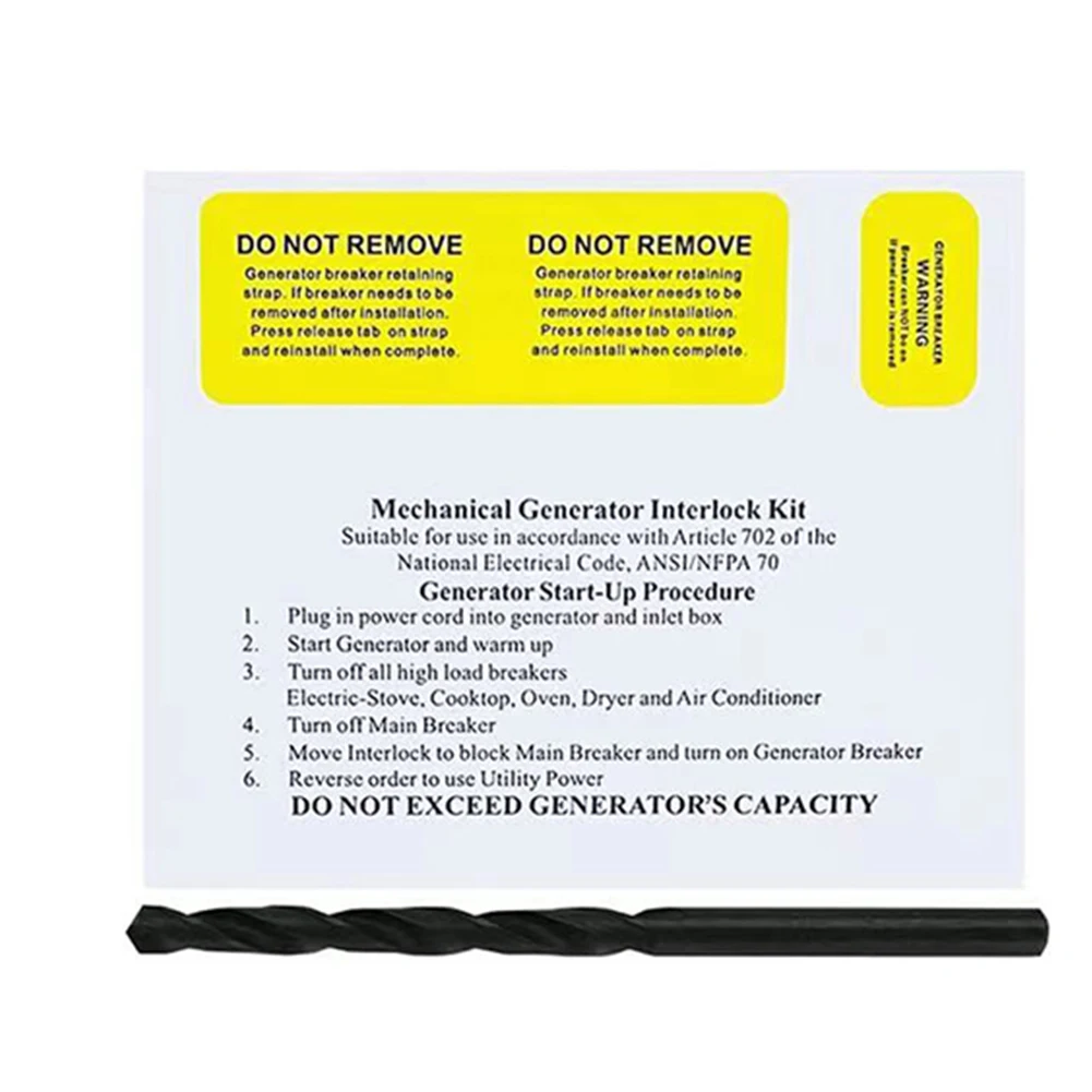Generator Interlock Kit Compatible With EAT-PH200 150 Or 200 Amp Panels Reusable Alloy LOCK Drill Lables Home Supplies Switch
Generator Interlock Kit Compatible With EAT-PH200 150 Or 200 Amp Panels Reusable Alloy LOCK Drill Lables Home Supplies Switch