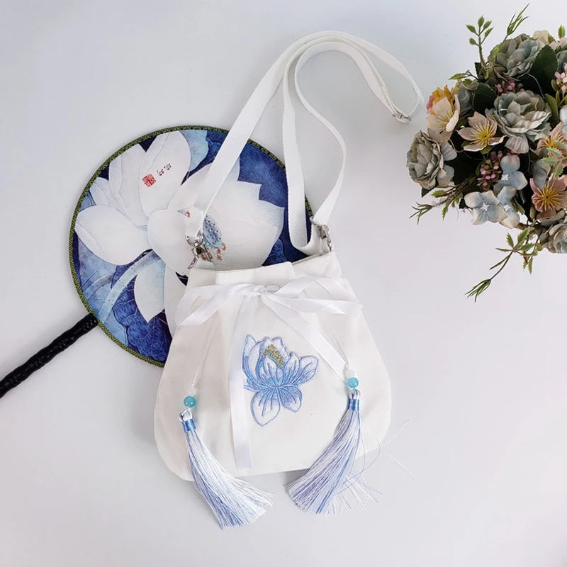 Women Bag Female Shoulder Messenger Embroidered Retro Tassel Shopping Bag Phone Wallet Card Case Hanfu Bags for Teenager Girls
Women Bag Female Shoulder Messenger Embroidered Retro Tassel Shopping Bag Phone Wallet Card Case Hanfu Bags for Teenager Girls