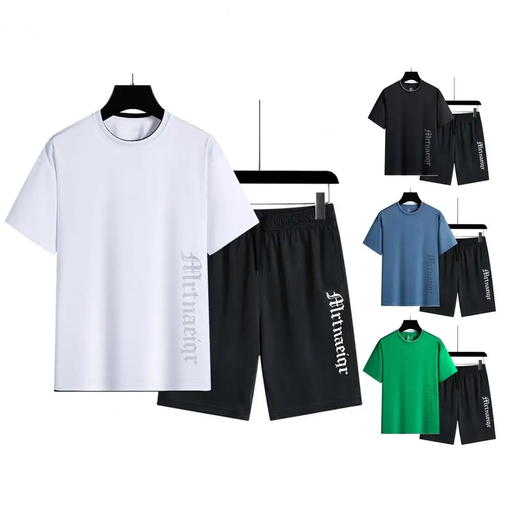 Leisure Outfit Pockets Quick Drying Letter Print T-shirt Wide Leg Shorts Sports Suit Thin Sportswear Suit Daily Garment
Leisure Outfit Pockets Quick Drying Letter Print T-shirt Wide Leg Shorts Sports Suit Thin Sportswear Suit Daily Garment
