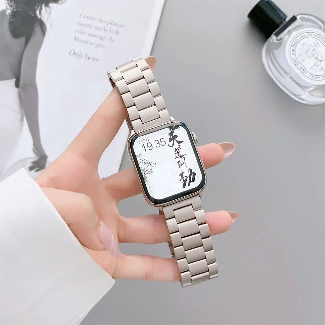Starlight Band For Apple Watch Ultra 49mm 7/8 41mm 45mm 42/38mm Stainless Steel Bracelet iWatch Series 6 5 4 3 SE 40 44MM Strap
Starlight Band For Apple Watch Ultra 49mm 7/8 41mm 45mm 42/38mm Stainless Steel Bracelet iWatch Series 6 5 4 3 SE 40 44MM Strap
