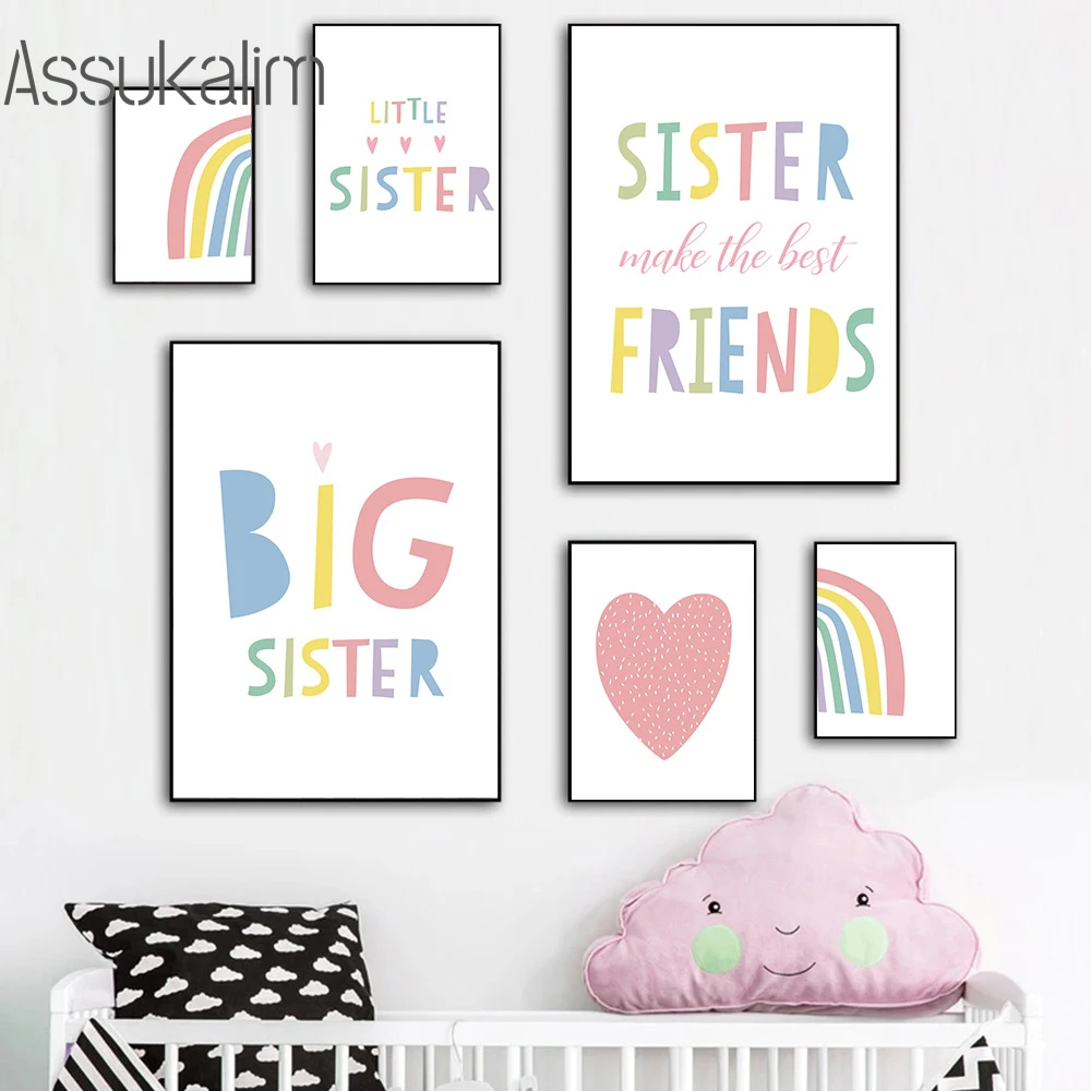 Rainbow Print Pictures Friends Quotes Wall Posters Sisters Room Posters Nursery Wall Art Nordic Poster Pink Baby Girl Room Decor
Rainbow Print Pictures Friends Quotes Wall Posters Sisters Room Posters Nursery Wall Art Nordic Poster Pink Baby Girl Room Decor