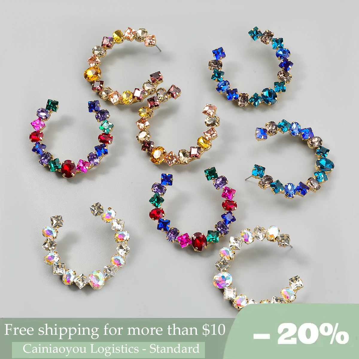 Women's Ring Earrings, Multicolored Rhinestone Earrings for Party and Dinner, Jewelry Accessories Statement
Women's Ring Earrings, Multicolored Rhinestone Earrings for Party and Dinner, Jewelry Accessories Statement