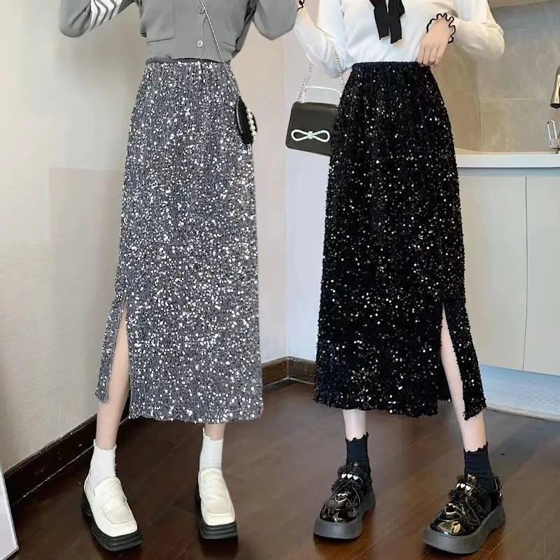 2023 Stylish Sequin Skirt Women's Clothing Spring Summer Slim Elastic High Waist Slim A-line Skirt Slit Shiny Party Skirts BC451
2023 Stylish Sequin Skirt Women's Clothing Spring Summer Slim Elastic High Waist Slim A-line Skirt Slit Shiny Party Skirts BC451