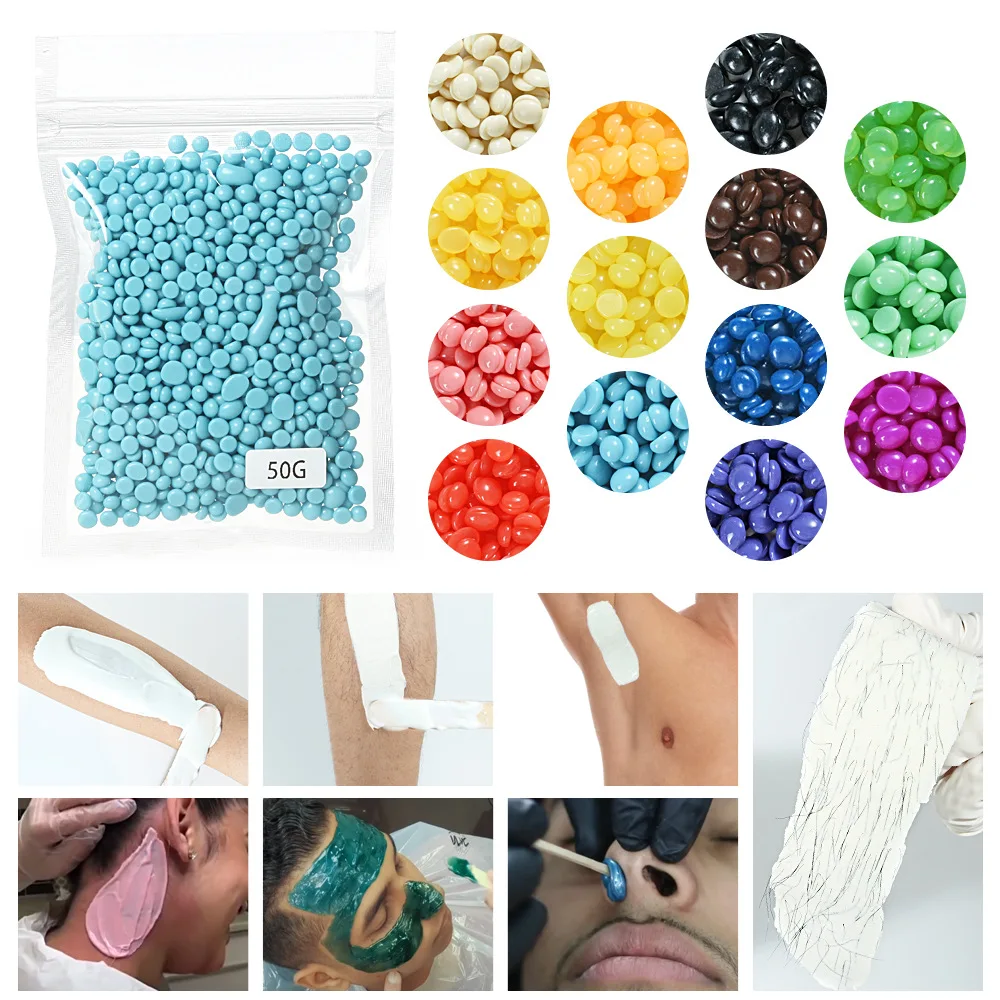 

50g/bag Hair Remover Wax Beans Hot Film Wax Pellet Painless and Fast Removing Body Face Legs Arm Bikini Hair Removal Unisex