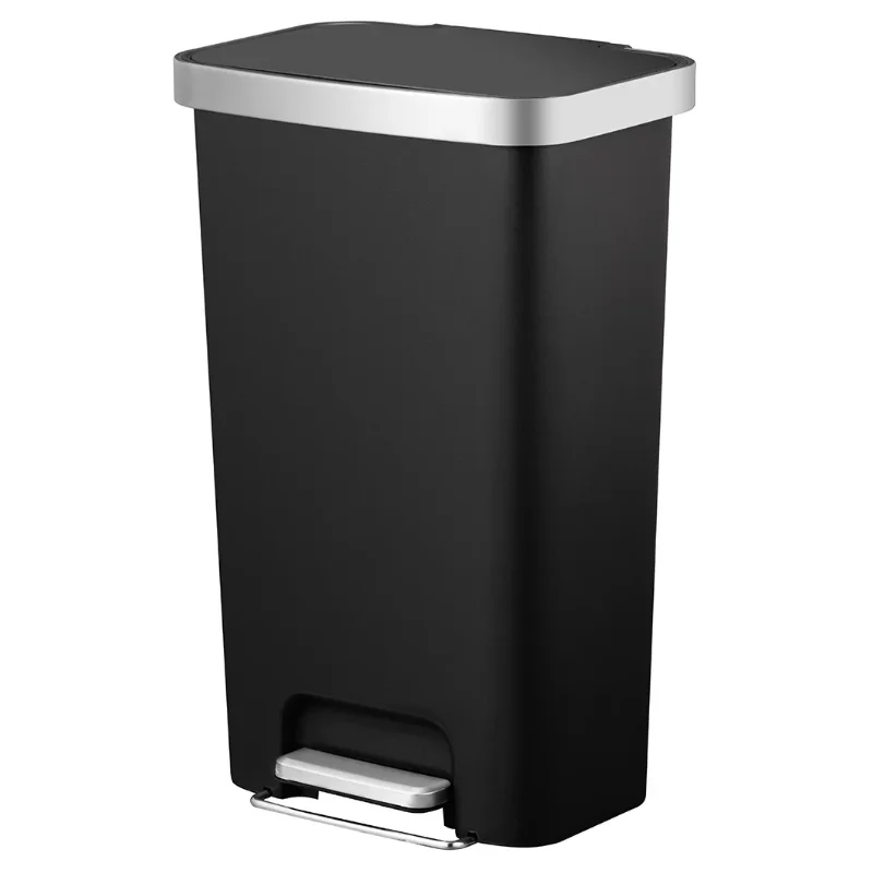 Better Homes & Gardens 11.9 Gallon Trash Can, Plastic Step On Kitchen Trash Can, Black
Better Homes & Gardens 11.9 Gallon Trash Can, Plastic Step On Kitchen Trash Can, Black