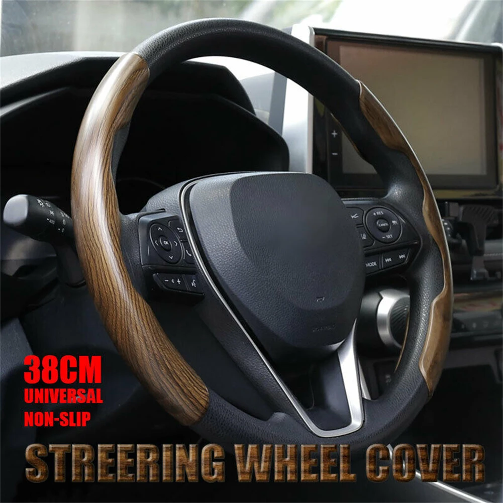 1 Pair Car Steering Wheel Cover Plastic Wood Grain Anti-Slip Grip Trim Car Accessories Protector Cover 37-38 Cm Universal
1 Pair Car Steering Wheel Cover Plastic Wood Grain Anti-Slip Grip Trim Car Accessories Protector Cover 37-38 Cm Universal