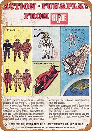12x16 дюймов металлический винтажный Забавный жестяной знак 1967 г. И. Джо Action Fun & Play
12x16 дюймов металлический винтажный Забавный жестяной знак 1967 г. И. Джо Action Fun & Play