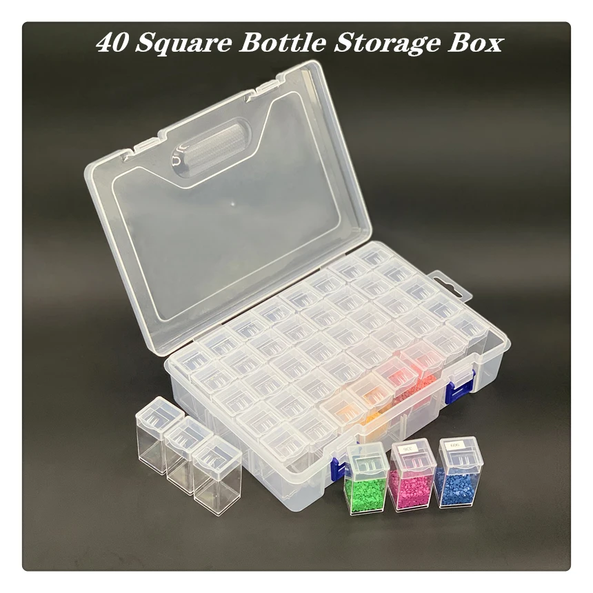 32/40/60 Square Bottle Multipurpose Transparent Storage Box Diamond Painting Accessories Container for Beads Organizer Boxes
32/40/60 Square Bottle Multipurpose Transparent Storage Box Diamond Painting Accessories Container for Beads Organizer Boxes
