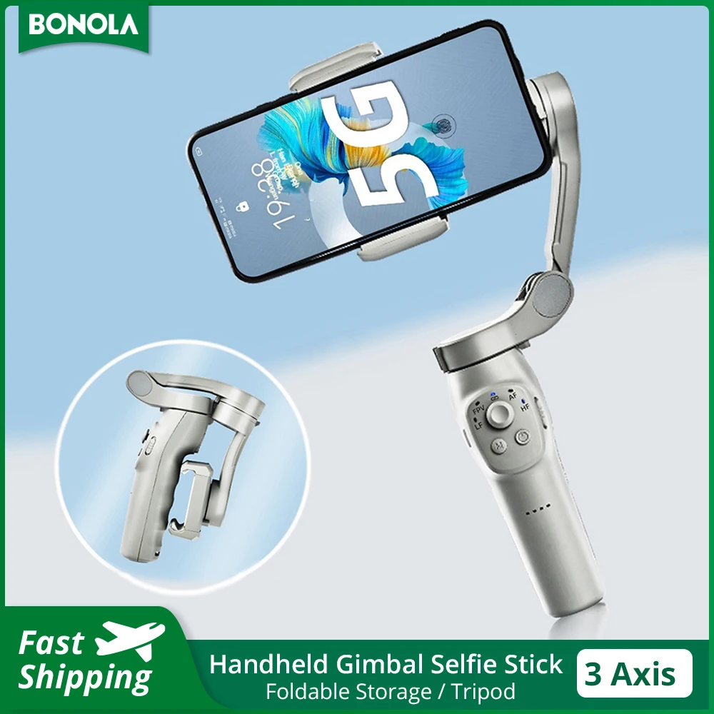 Bonola Handheld 3-Axis Gimbal Foldable Smartphone Video Record Vlog Stabilizer for iPhone 13/Xiaomi/Samsung Phone Selfie Stick
Bonola Handheld 3-Axis Gimbal Foldable Smartphone Video Record Vlog Stabilizer for iPhone 13/Xiaomi/Samsung Phone Selfie Stick