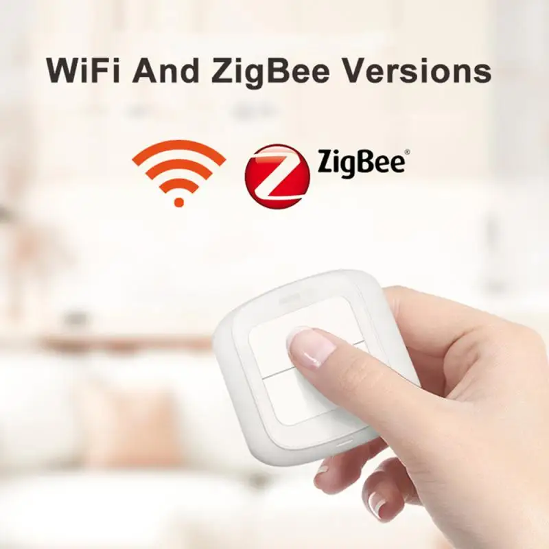 

Беспроводной кнопочный контроллер Tuya Wi-Fi/ZigBee, 2 клавиши, 6 сцен, с питанием от батареи, автоматизация, для устройств Tuya